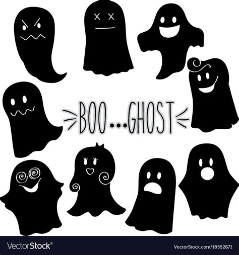 Ghost Silhouette With Face Royalty Free Vector Image