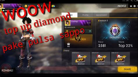 Solusi pembeli diamonds free fire indonesia menggunakan; Cara top up diamond pake pulsa di game free fire - YouTube