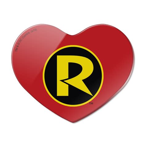 Batman Robin Logo Heart Acrylic Fridge Refrigerator Magnet