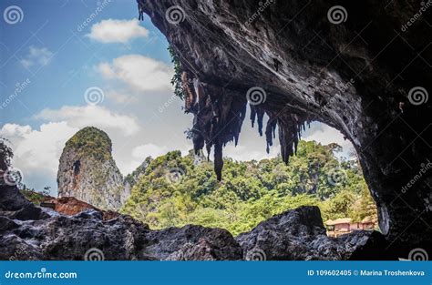 View In Famous Phranang Cave At Raylay Railay Beach Stock Image Image
