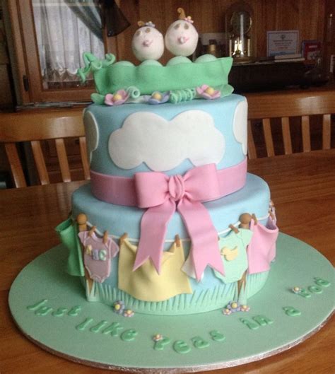 Twins Baby Shower Cake For Sam Twin Baby Shower Cake Baby Shower