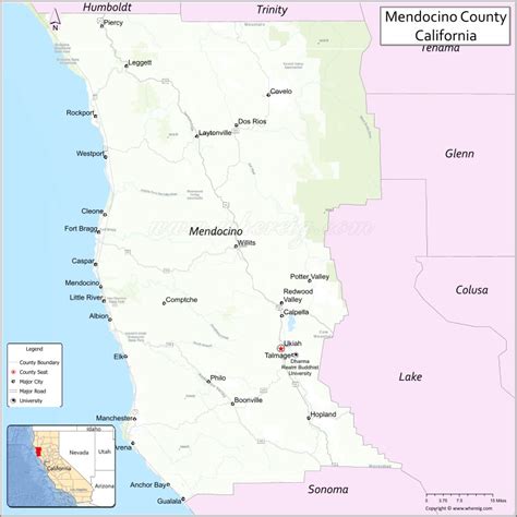 Mendocino County Map California Cities In Mendocino Country Places