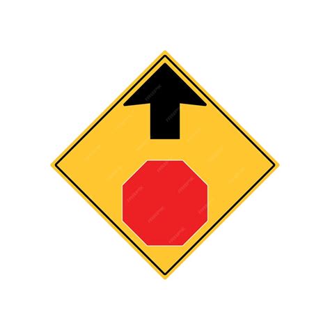 Premium Vector Stop Ahead Road Sign Warning Vector