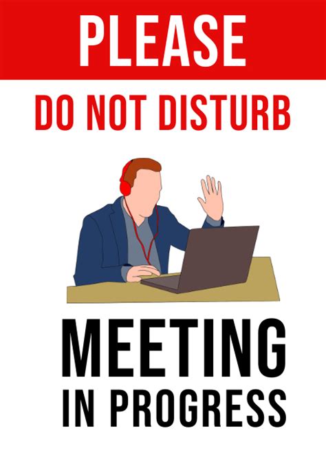 Do Not Disturb Meeting In Progress Sign A4 3 Template Postermywall
