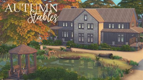 Horses In Sims 4 Autumn Stables Speed Build Sims 4 Craftsman Ranch