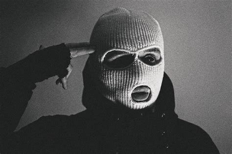 Gangsta Ski Mask Logo Gangster Ski Mask Machine Gun Hat Thug Head