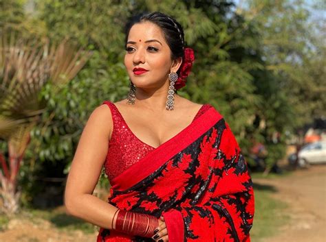 Monalisa Antara Biswas Sizzles In Red Bikini Blouse Saree RitzyStar