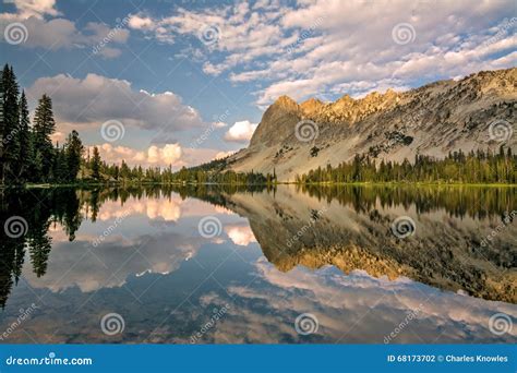 Idaho Mountain Lake And Cloud Reflection Stock Photo Image Of