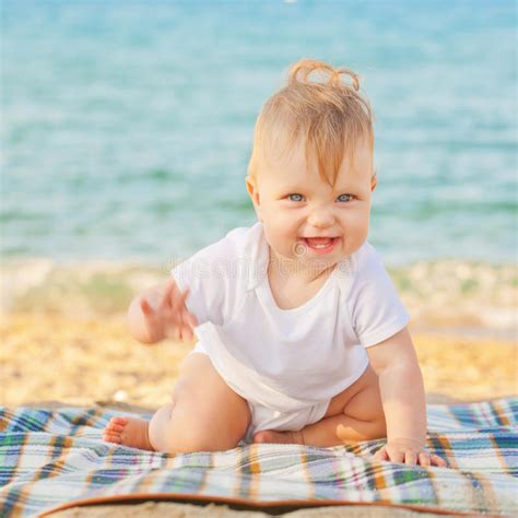 Baby On The Beach Summer Holidays Stock Photo Image Of Outdoor