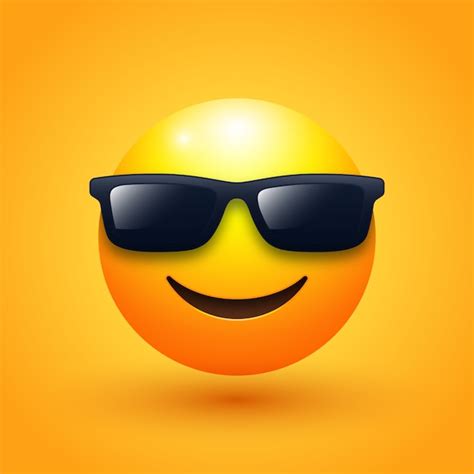 premium vector face with sunglasses emoji illustration