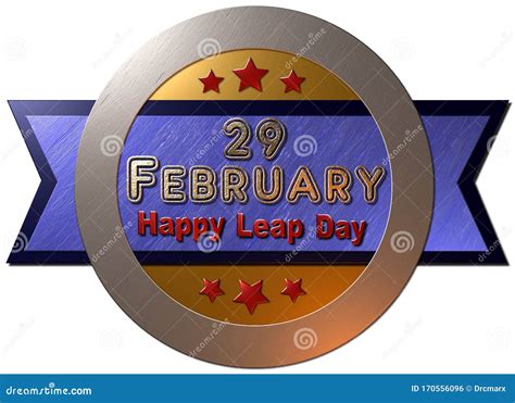 Happy Leap Day Seal With Text Stock Illustration Illustration Of
