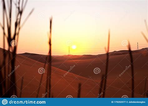 Beautiful Sunrise In The Arabian Desert In Riyadh Saudi Arabia With