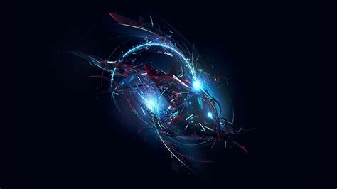 Red Blue And Black Abstract Illustration Abstract Hd Wallpaper