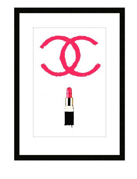 Coco Chanel Lipstick Art Print Fashion By Theartofadamshaw On Etsy £10
