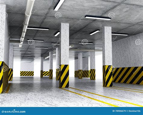 Indoor Parking Lot 3d Illustration Stock Illustration Illustration