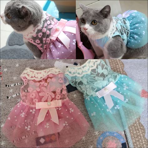 Summer Cute Pet Cat Dress Fashion Lace Cat Clothes For Cats Kitten