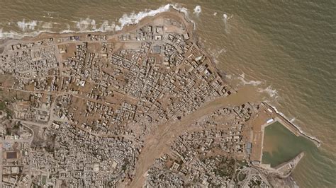 imágenes satelitales la ciudad libia de derna antes y después de las inundaciones noticias