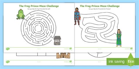 The Frog Prince Differentiated Maze Worksheet Worksheet Pack