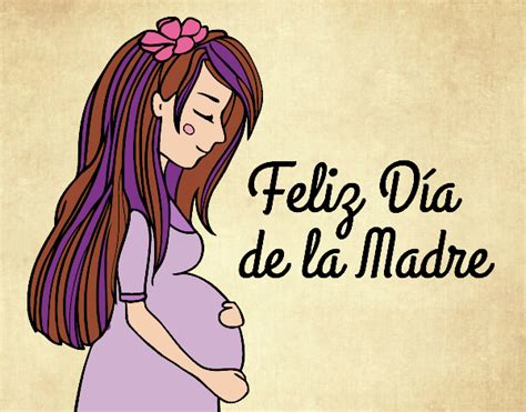 Dibujo De Mamá Embarazada En El Día De La Madre Pintado Por Barbit En