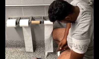 Uncut Guy Caught Wanking And Cumming In Restroom Spycamfromguys