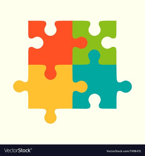 Puzzles Flat Logo Puzzle Design Puzzle Royalty Free Vector