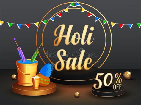 Creative Holi Celebration Sale Background With 50 Discount Offer On