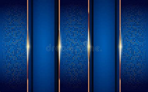 Luxury Blue And Golden Lines Background Design Stock Vector