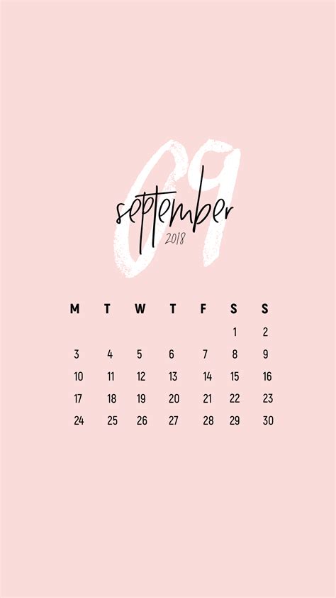 Minimal September 2018 Calendar Wallpaper Iphone Raquel Calendar