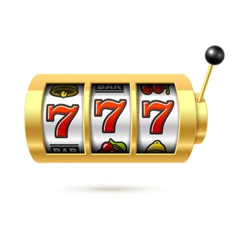 Golden Slot Machine With Lucky Three Sevens Jackpot In Realistic Style