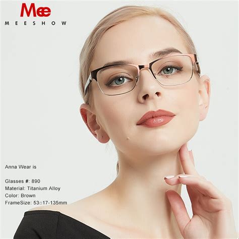 meeshow titanium alloy optical glasses frame clear glasses women stylish elegant style