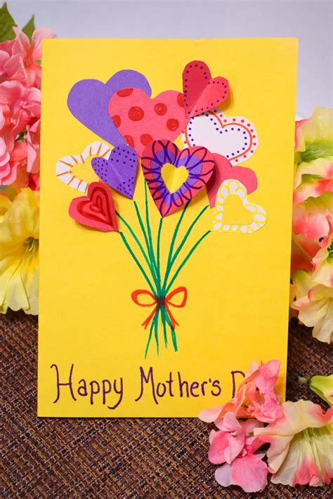 Diy Flower Bouquet Mothers Day Card Happy Birthday Cards Diy