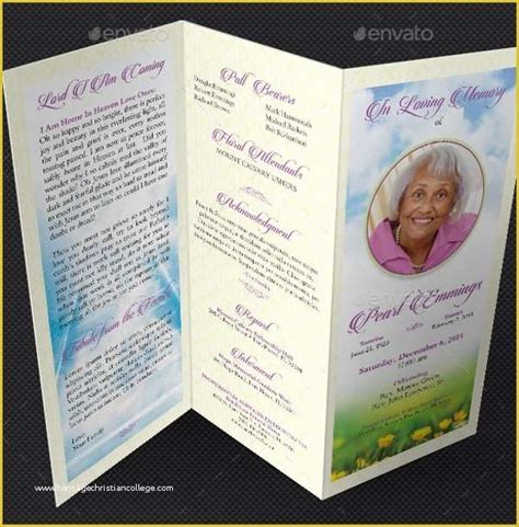 Trifold Funeral Program Template Free