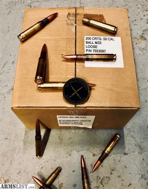Armslist For Sale 50 Cal M33 Ball Ammo 200 Round Box Gi Spec