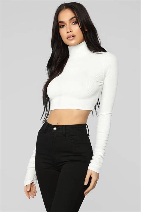 Never Leaving Top White In 2020 Crop Top Outfits White Long Sleeve