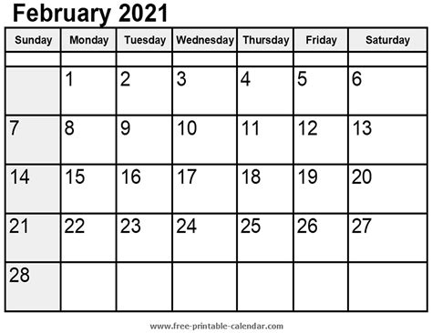 The template has an additional feature to make your work effective. Calendar February 2021 - Free-printable-calendar.com