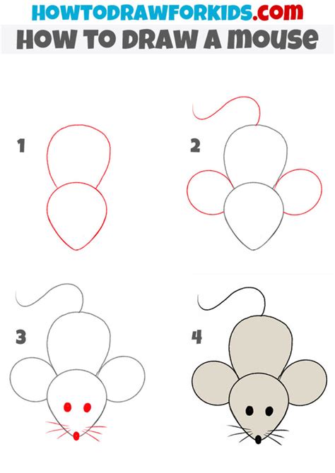 How To Draw A Mouse For Kindergarten Easy Tutorial For Kids