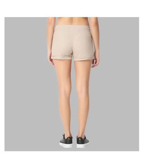Buy Overs Linen Hot Pants Khaki Online At Best Prices In India Snapdeal