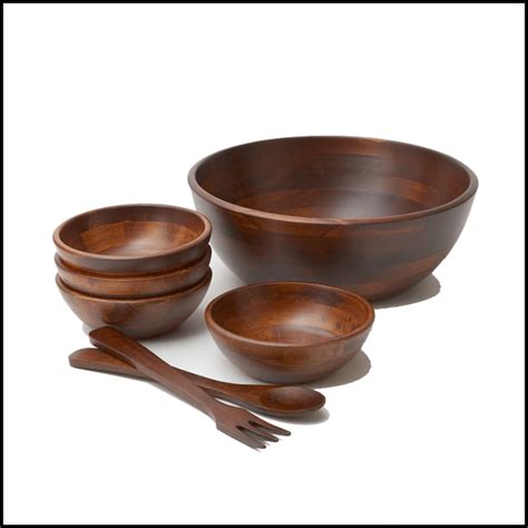 7 Piece Wood Salad Bowl Set By Woodard And Charles