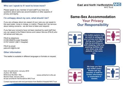 Delivering Same Sex Accommodation Patient Information Leaflet