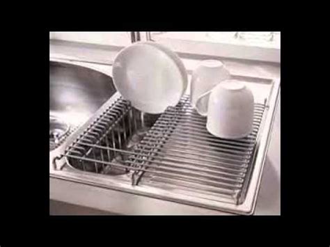 Roll up dish drying rack over the kitchen sink dish drain drying rack (17.7 14.1 inch) sus304 stainless steel foldable dish drying mat , anti slip silicon coated rust and heat resistant Kitchen Sink Dish Rack - YouTube