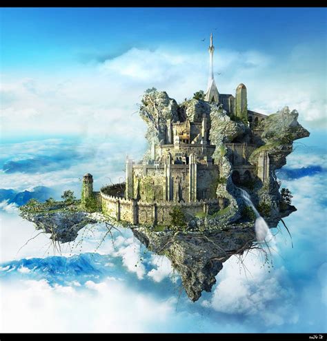 Flying Castle Autodesk Area Fantasy Castle Fantasy Landscape