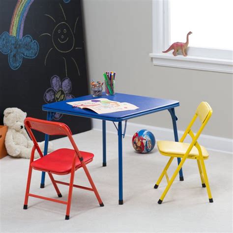 Showtime 3 Piece Childrens Folding Table And Chair Set Multi Color