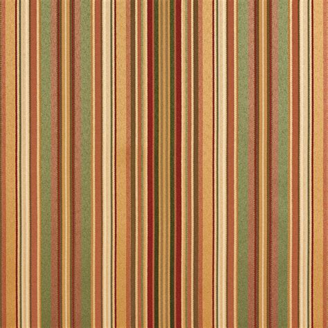 Green Gold Burgundy Shiny Thin Striped Faux Silk Upholstery Fabric By