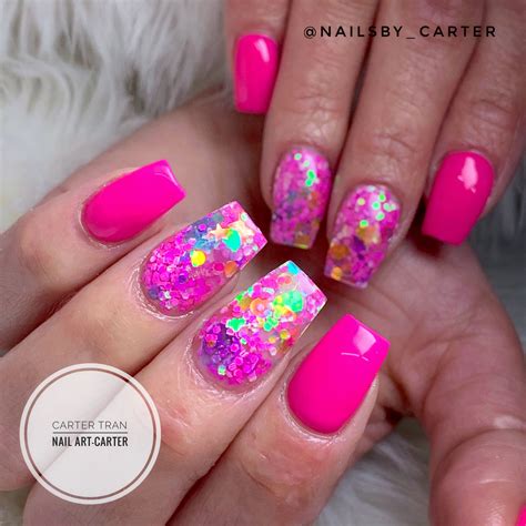 Crayola Pink 578dnd Ft Glitter Look 👀 Done 🥰😘😍🤩😎🤑🤗💅🏻💎 Instagram Carterfnails Fb Carterfnails