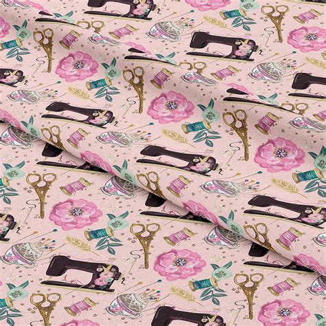 Sewing Themed Fabric For Crafts Bag Making Dressmaking And Outdoor