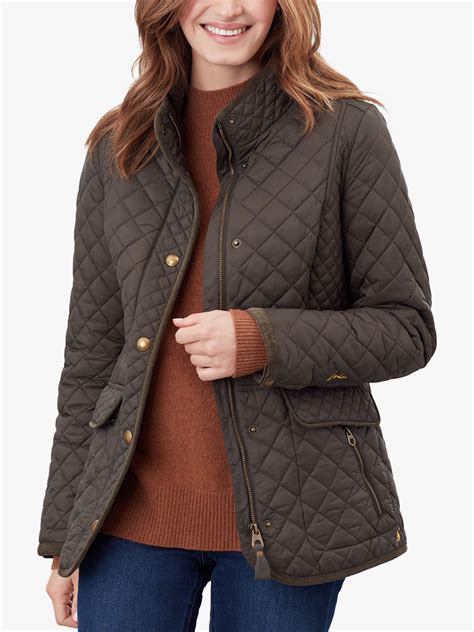 Joules Newdale Quilted Coat Heritage Green Womens Quilted Jacket