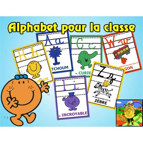 Alphabet Cursif Monsieur Madame Affiches Classe