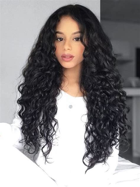 Need not to curl your hair in the rollers anymore when the curl wigs are on your way. Fluffy long curly black afro hairstyle synthetic wig for ...