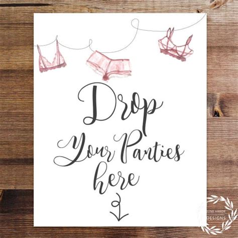 Drop Your Panties Sign Lingerie Shower Printable Sign Etsy