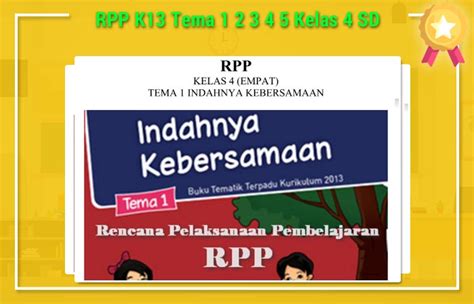 Berikut ini contoh rppnya rencana pelaksanaan pembelajaran (rpp). RPP K13 Tema 1 2 3 4 5 Kelas 4 SD | RPP K13